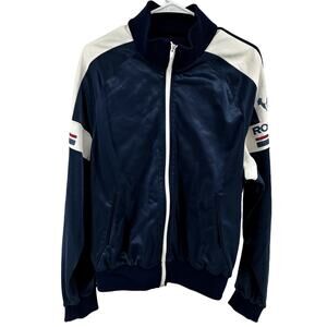 Rossignol Track Jacket Softshell Warm Up Zip Up High Neck Navy White XLarge